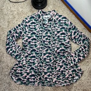 Chinti‎ & Parker Pleated Camo Blouse- Medium